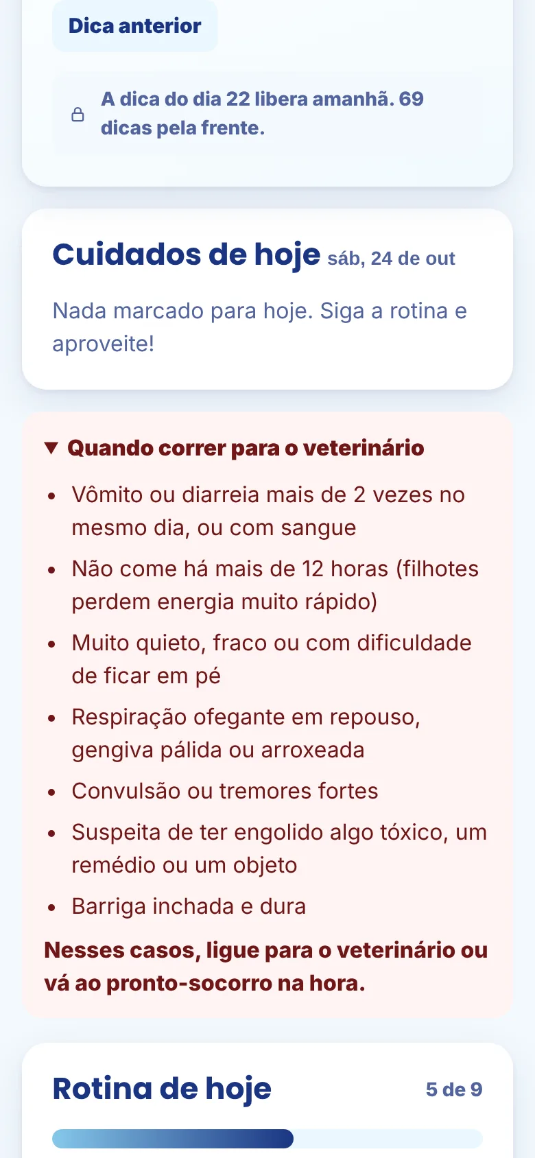 Sinais de alerta